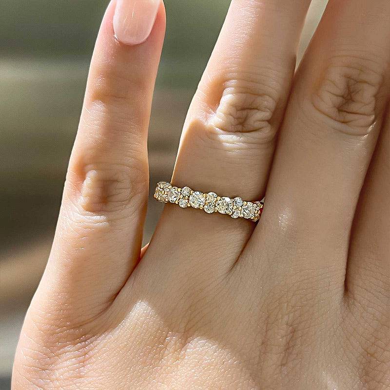 Elegant Round Cut Full Wedding Band for Women In Sterling Silver