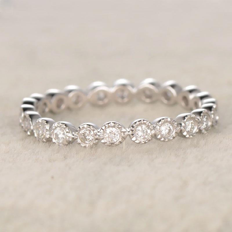 Women's Full Eternity 4PC Stackable Band Set In Sterling Silver-Maxinejewelry